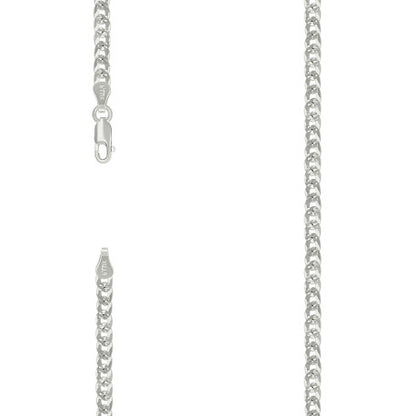 925 Silver Solid Pave Super Flat Cuban Chain 3.7mm