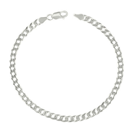 925 Silver Solid Pave Super Flat Cuban Chain 3.7mm