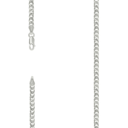 925 Silver Solid Pave Super Flat Cuban Chain 3.7mm