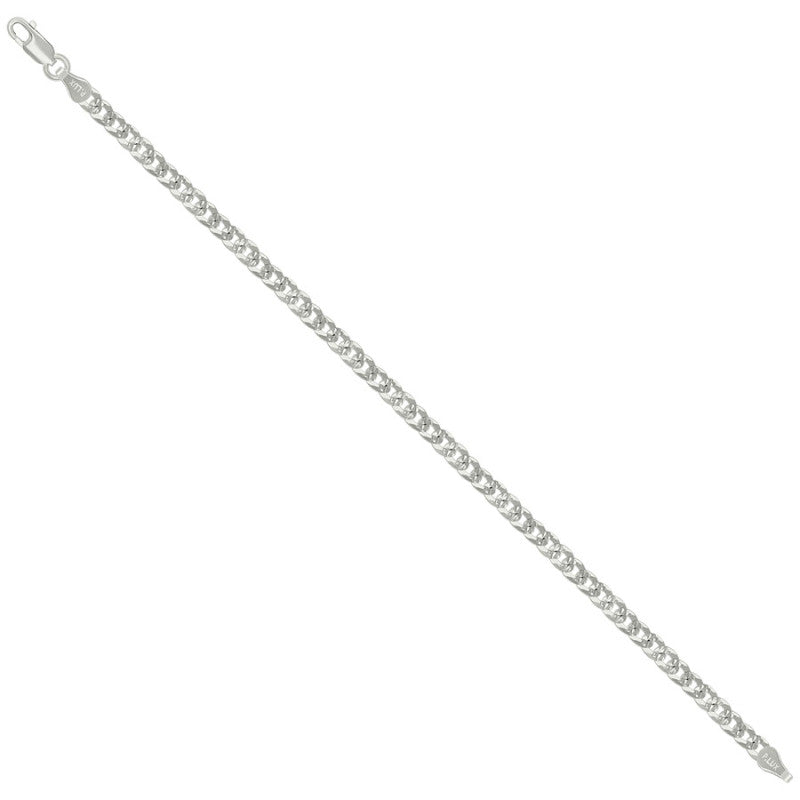 925 Silver Solid Pave Super Flat Cuban Chain 3.7mm