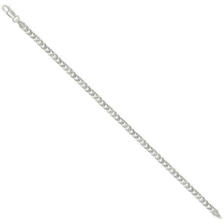 925 Silver Solid Pave Super Flat Cuban Chain 3.7mm
