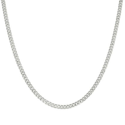 925 Silver Solid Pave Super Flat Cuban Chain 3mm