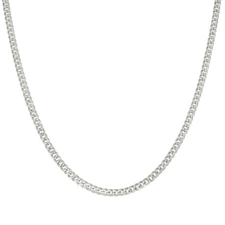 925 Silver Solid Pave Super Flat Cuban Chain 3mm