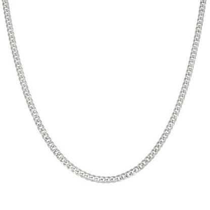925 Silver Solid Pave Super Flat Cuban Chain 3mm