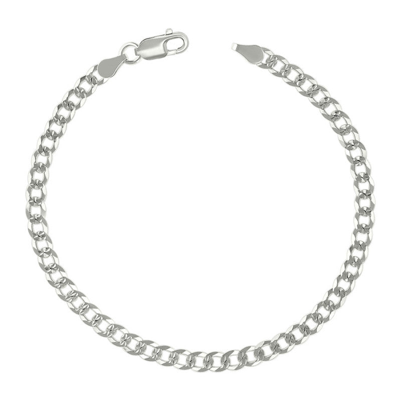 925 Silver Solid Pave Super Flat Cuban Chain 4.7mm
