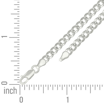 925 Silver Solid Pave Super Flat Cuban Chain 4.7mm