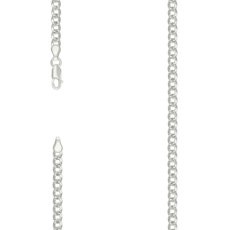 925 Silver Solid Pave Super Flat Cuban Chain 4.7mm