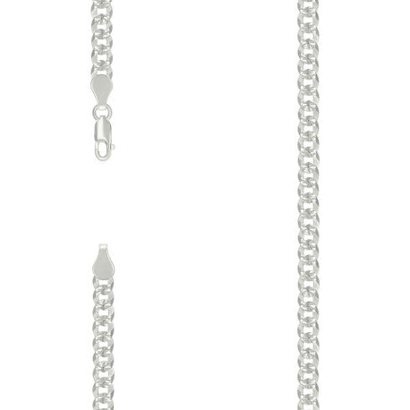 925 Silver Solid Pave Super Flat Cuban Chain 5.2mm
