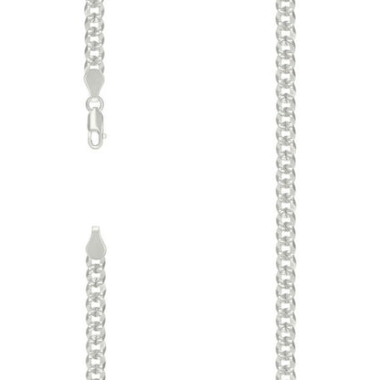 925 Silver Solid Pave Super Flat Cuban Chain 5.2mm