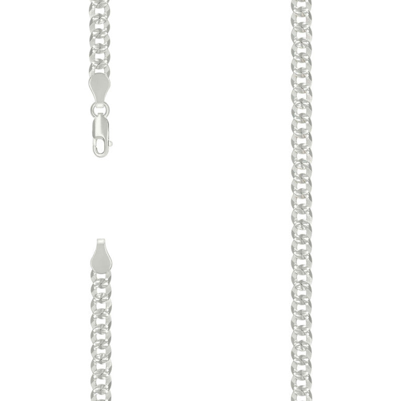 925 Silver Solid Pave Super Flat Cuban Chain 5.2mm