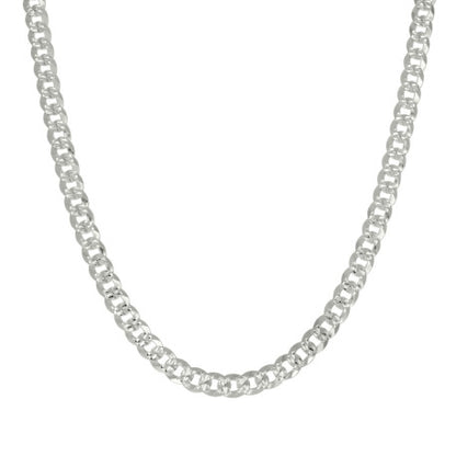 925 Silver Solid Pave Super Flat Cuban Chain 5.2mm