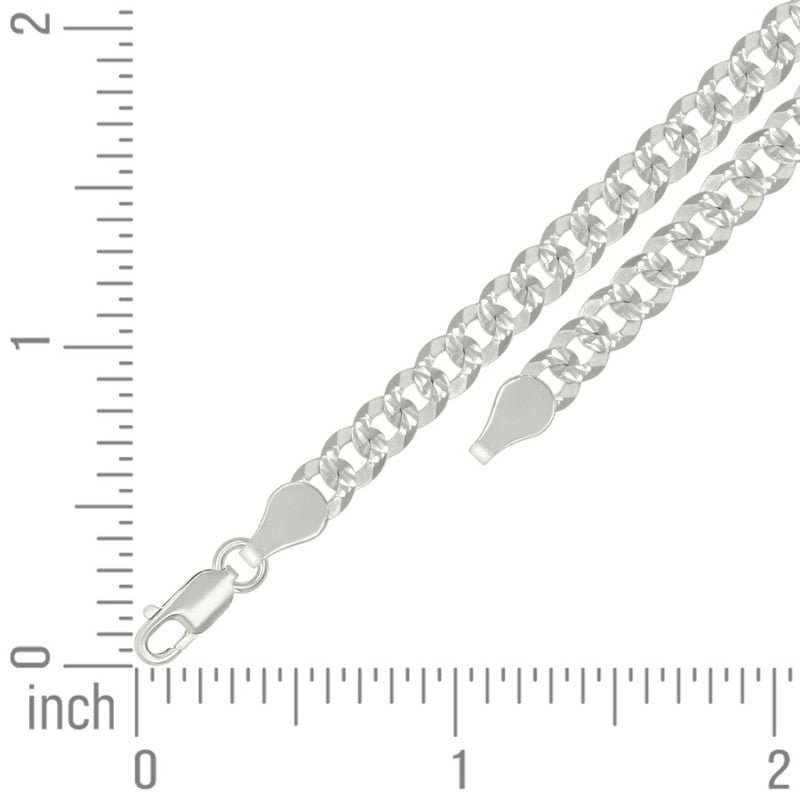 925 Silver Solid Pave Super Flat Cuban Chain 5.2mm
