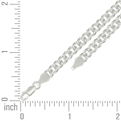 925 Silver Solid Pave Super Flat Cuban Chain 5.2mm