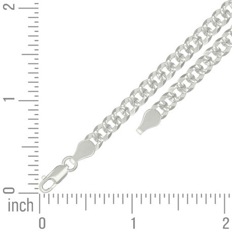 925 Silver Solid Pave Super Flat Cuban Chain 5.2mm