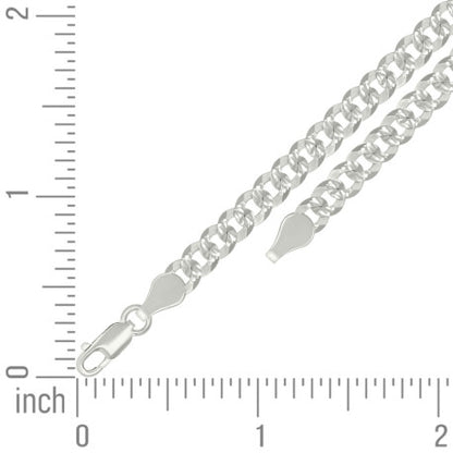 925 Silver Solid Pave Super Flat Cuban Chain 5.2mm