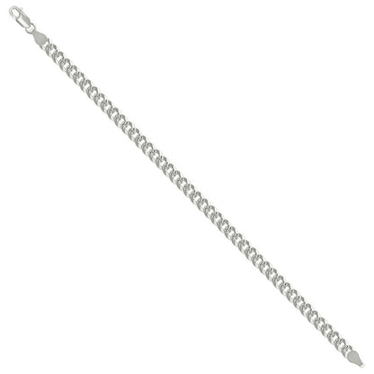 925 Silver Solid Pave Super Flat Cuban Chain 5.2mm