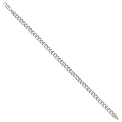 925 Silver Solid Pave Super Flat Cuban Chain 5.2mm