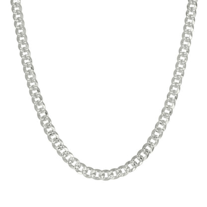 925 Silver Solid Pave Super Flat Cuban Chain 5.2mm