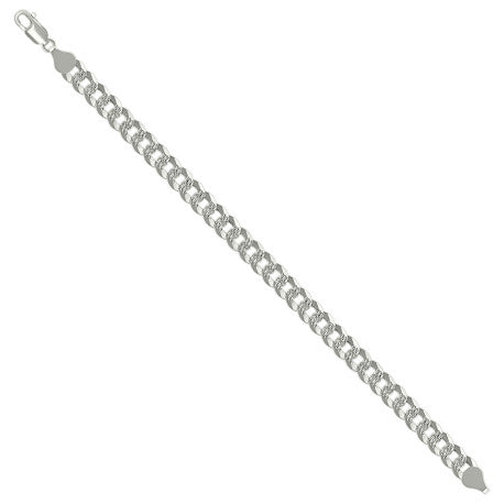 925 Silver Solid Pave Super Flat Cuban Chain 7.2mm