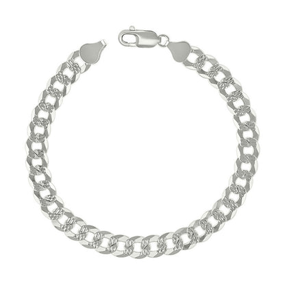 925 Silver Solid Pave Super Flat Cuban Chain 7.2mm