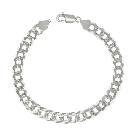 925 Silver Solid Pave Super Flat Cuban Chain 7.2mm