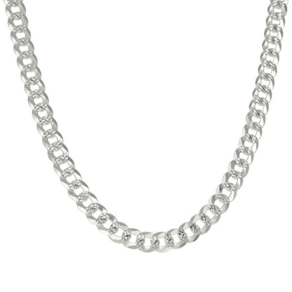 925 Silver Solid Pave Super Flat Cuban Chain 7.2mm