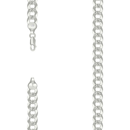 925 Silver Solid Pave Super Flat Cuban Chain 7.8mm