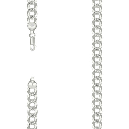 925 Silver Solid Pave Super Flat Cuban Chain 7.8mm