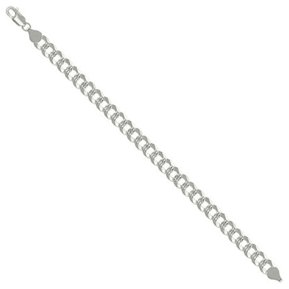 925 Silver Solid Pave Super Flat Cuban Chain 7.8mm