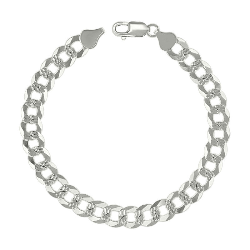 925 Silver Solid Pave Super Flat Cuban Chain 7.8mm