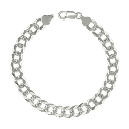 925 Silver Solid Pave Super Flat Cuban Chain 7.8mm