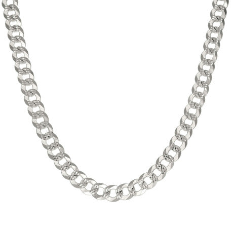 925 Silver Solid Pave Super Flat Cuban Chain 7.8mm