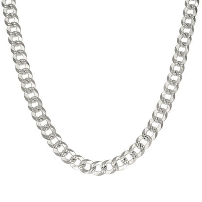 925 Silver Solid Pave Super Flat Cuban Chain 7.8mm