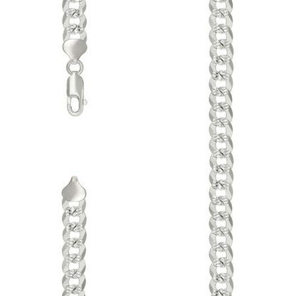 925 Silver Solid Pave Super Flat Cuban Chain 8.6mm