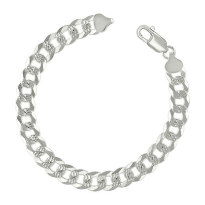 925 Silver Solid Pave Super Flat Cuban Chain 8.6mm