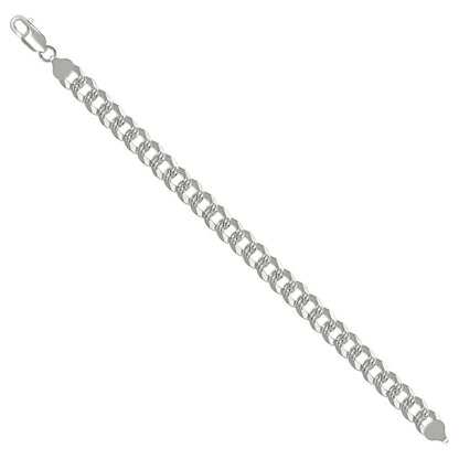 925 Silver Solid Pave Super Flat Cuban Chain 8.6mm