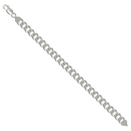 925 Silver Solid Pave Super Flat Cuban Chain 8.6mm