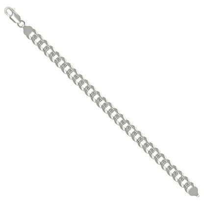 925 Silver Solid Pave Super Flat Cuban Chain 8.6mm
