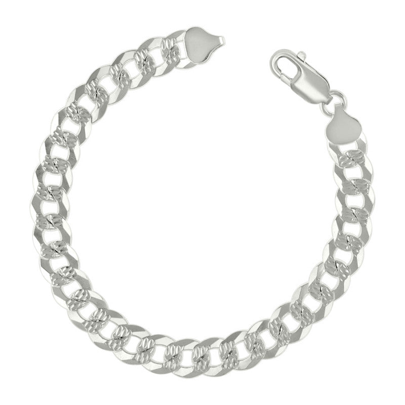 925 Silver Solid Pave Super Flat Cuban Chain 8.6mm