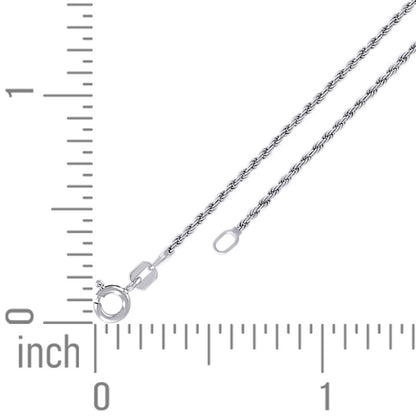 925 Silver Solid Rope Chain 1mm