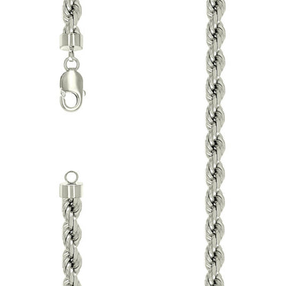 925 Silver Solid Rope Chain 7.5mm