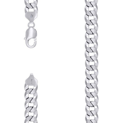 925 Silver Solid Super Flat Cuban Chain 10.8M