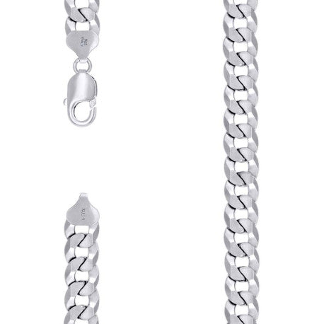 925 Silver Solid Super Flat Cuban Chain 10.8M