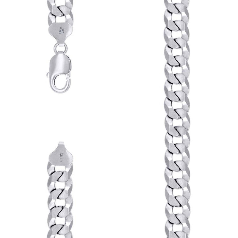 925 Silver Solid Super Flat Cuban Chain 10.8M