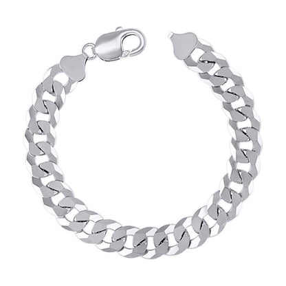 925 Silver Solid Super Flat Cuban Chain 10.8M