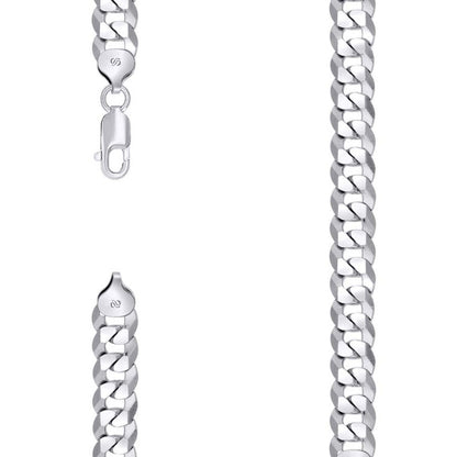 925 Silver Solid Super Flat Cuban Chain 10mm