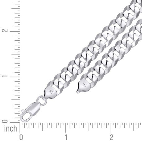 925 Silver Solid Super Flat Cuban Chain 10mm