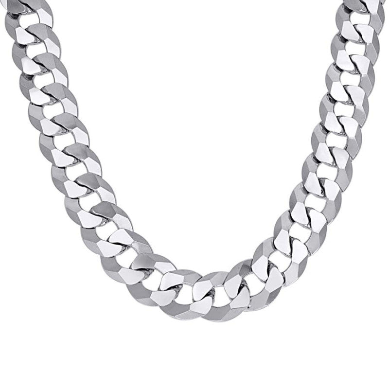 925 Silver Solid Super Flat Cuban Chain 16mm