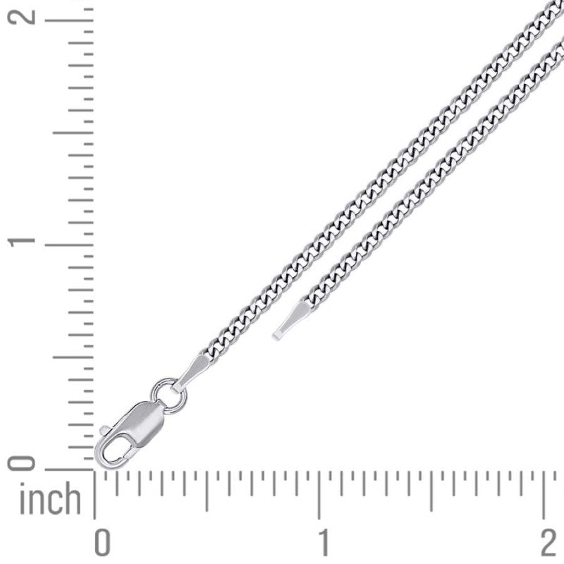 925 Silver Solid Super Flat Cuban Chain 2.3mm