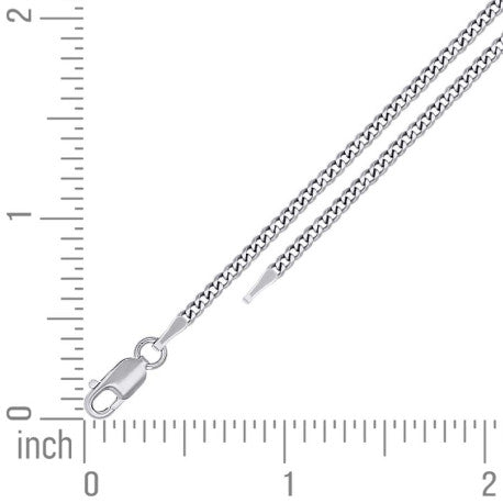 925 Silver Solid Super Flat Cuban Chain 2.3mm